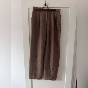 Vintage 100% Wool Wide Leg Plaid Pants